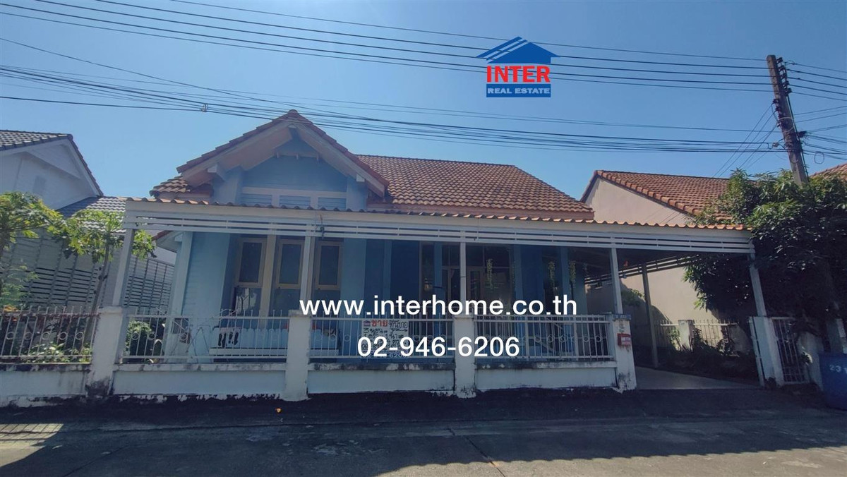 ขายบ้านปทุมธานี รังสิต ธรรมศาสตร์ : บ้านเดี่ยว 1 ชั้น 53.5 ตร.ว. หมู่บ้านวรารักษ์ รังสิต-คลองสาม ถนนรังสิต-นครนายก ถนนเลียบคลองสาม คลองหลวง ปทุมธานี