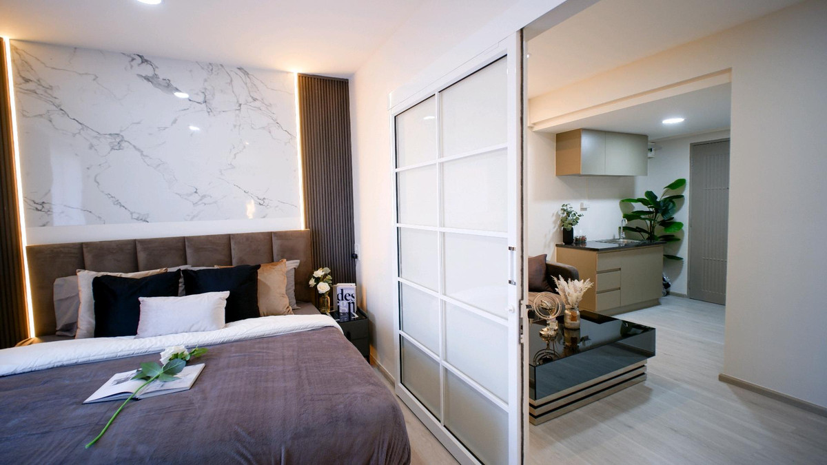 For SaleCondoLadprao101, Happy Land, The Mall Bang Kapi : 🐈Condo allows pets🐈Condo for sale Studio One Lat Phrao 102