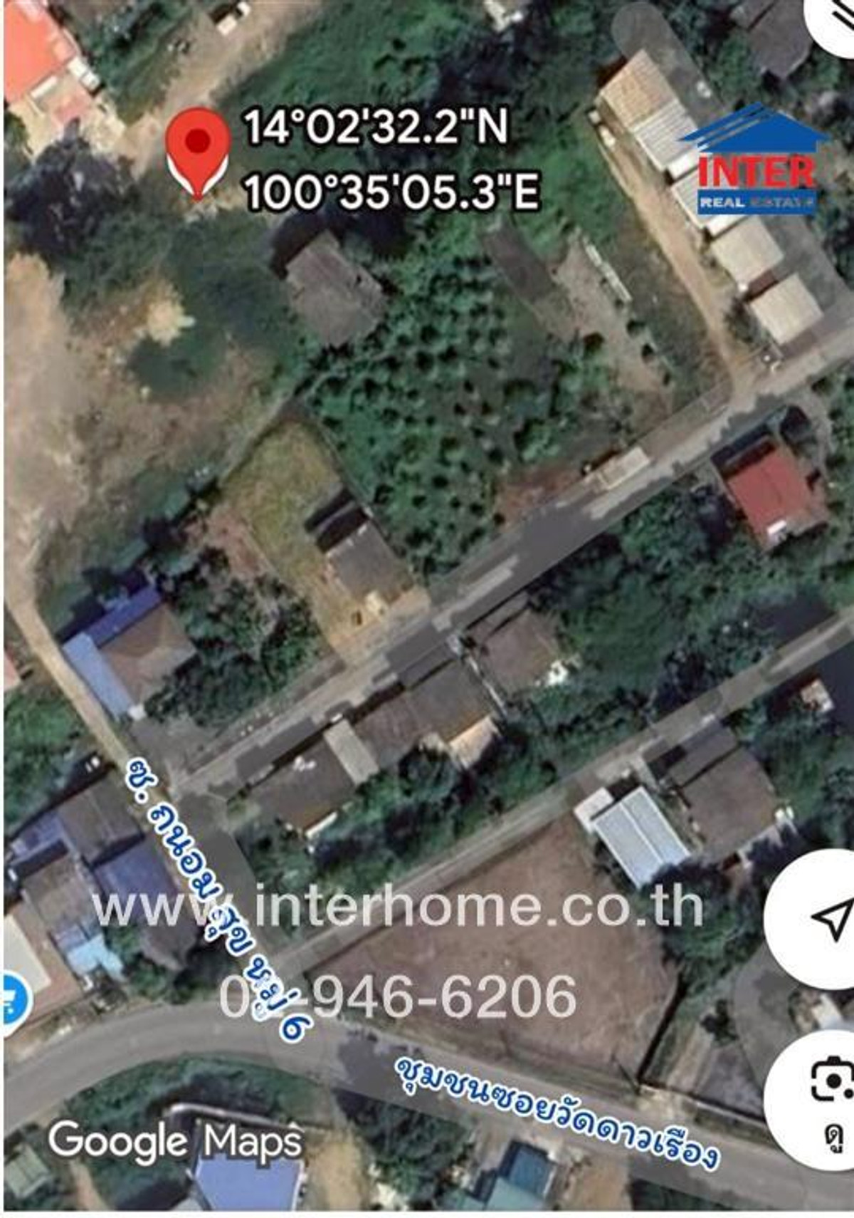 ขายที่ดินปทุมธานี รังสิต ธรรมศาสตร์ : ที่ดินเปล่า 426 ตร.ว. ที่ดิน ใกล้ชุมชนวัดดาวเรือง ถนนเลียบคลองเปรมประชากร ถนนประทุมธานี-บางประหัน เมืองปทุมธานี ปทุมธานี