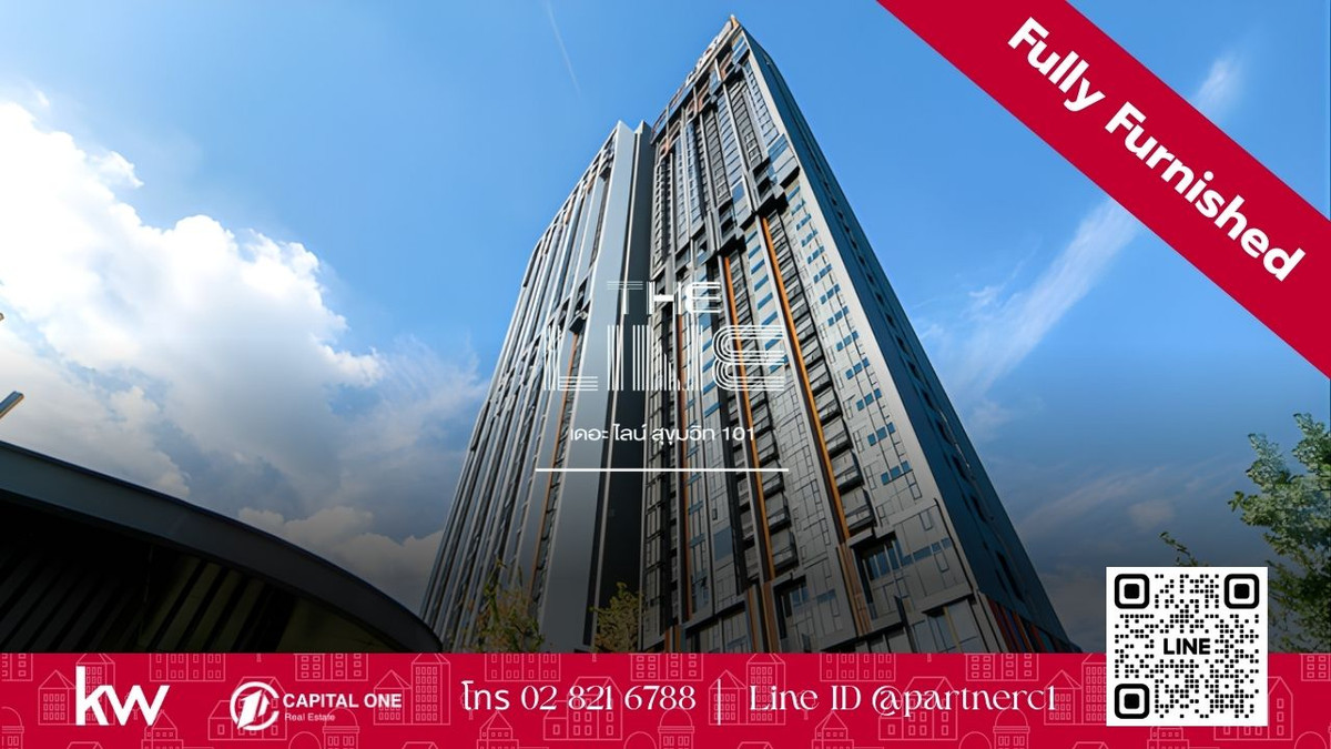 For RentCondoOnnut, Udomsuk : 🏢 For rent: The Line Sukhumvit 101 – high ceiling, airy, 17th floor 🏙️