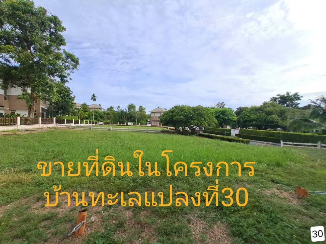 ขายที่ดินพัทยา บางแสน ชลบุรี สัตหีบ : ที่ดินในโครงการบ้านทะเลแปลงที่30 เนื้อที่1งาน40ตารางวาขายตารางเมตรล่ะ82,000=114800 เจ้าของแจ้งห้ามบวกเพิ่มเจ้าของอยากขาย
