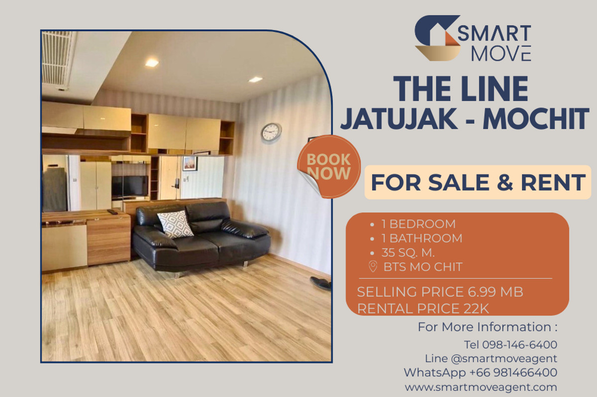 คอนโดสะพานควาย จตุจักร : 🔥 สำหรับขาย - เช่า !! วิวสวน, ชั้นสูง 29++, ทำเลดี, ครัวปิด!! 🔥 Code C20230205010..........The Line Jatujak - Mochit, 1 ห้องนอน, 1 ห้องน้ำ, แต่งครบ, พร้อมเข้าอยู่, ราคาพิเศษ!!📣📣