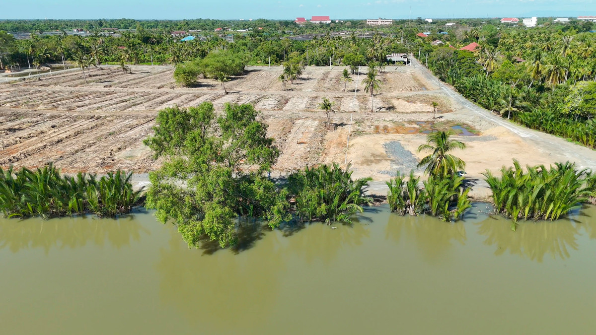 ขายที่ดินฉะเชิงเทรา : ที่ดินติดแม่น้ำบางปะกง วิวสวย ทำเลทอง ใกล้วัดสมานรัตนาราม