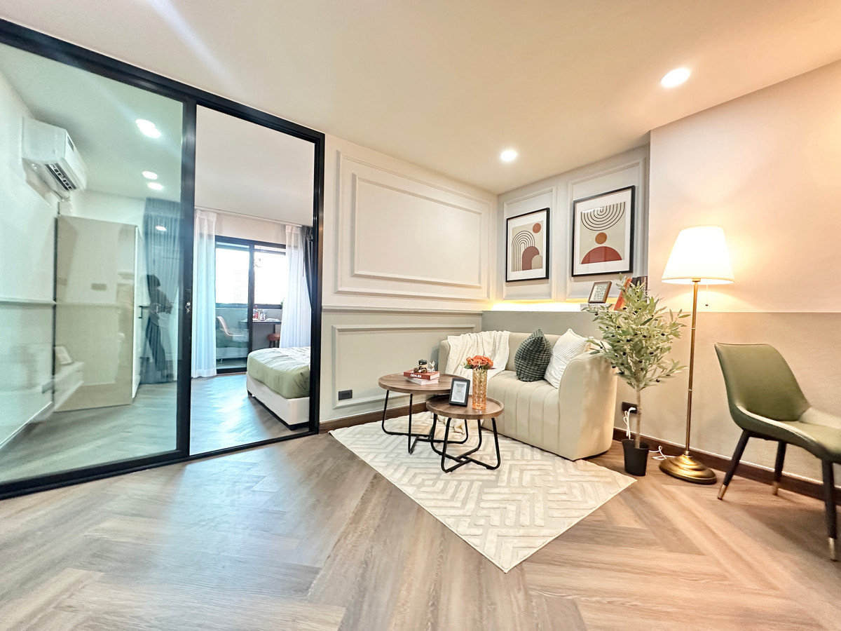 For SaleCondoRatchadapisek, Huaikwang, Suttisan : Knot is comfortable to live in, ready to take care of / Newly renovated condo, beautiful as in the picture / Condo for sale Srivara Mansion: Srivara Mansion 1 near MRT Cultural Center 600m / 7-11 in front of the building