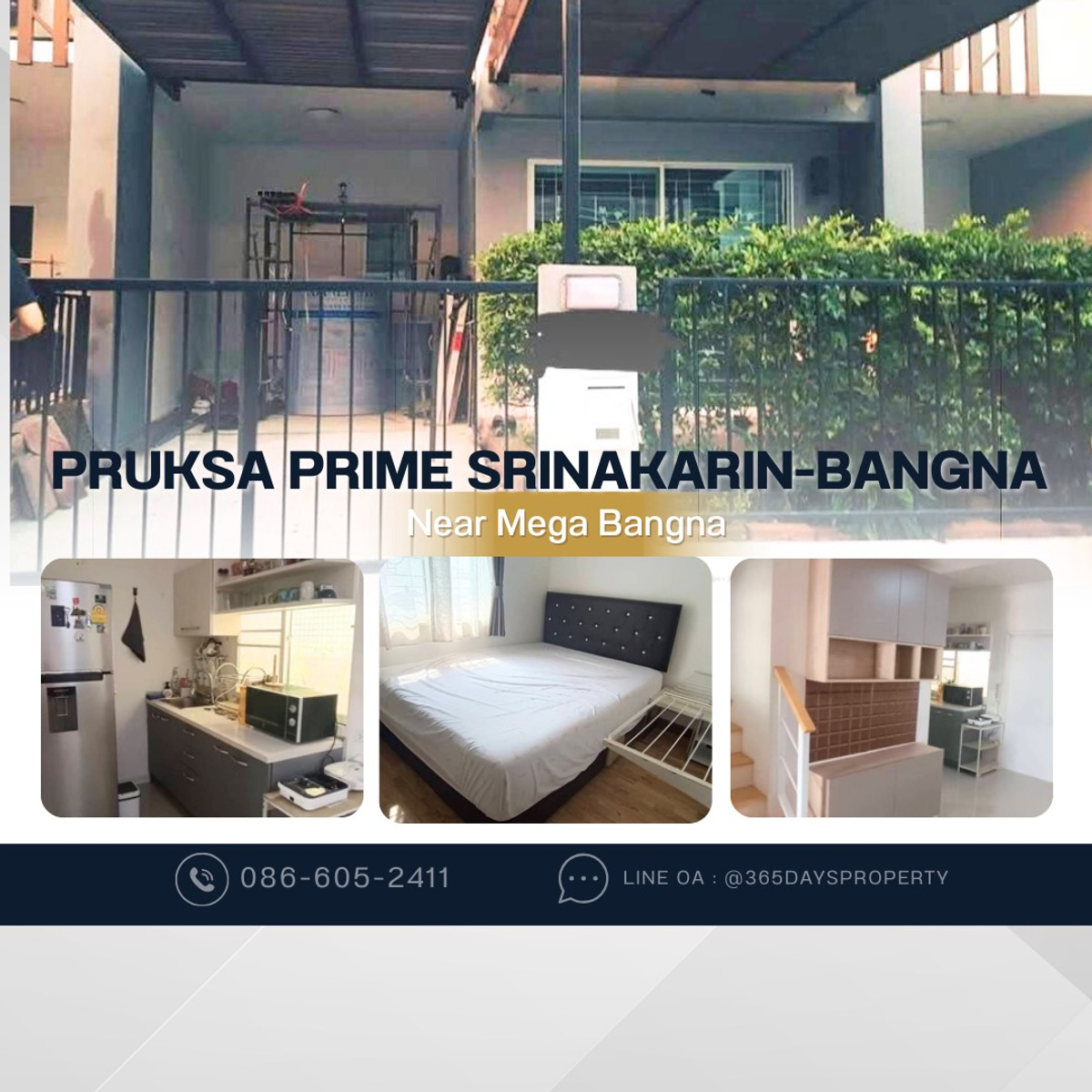 ให้เช่าทาวน์โฮมสมุทรปราการ สำโรง : 💥ForRent💥3Bed • Pruksa Prime Srinakarin-Bangna 🏡 Near Mega Bangna only 10 mins ‼️Fully Furnished ✨