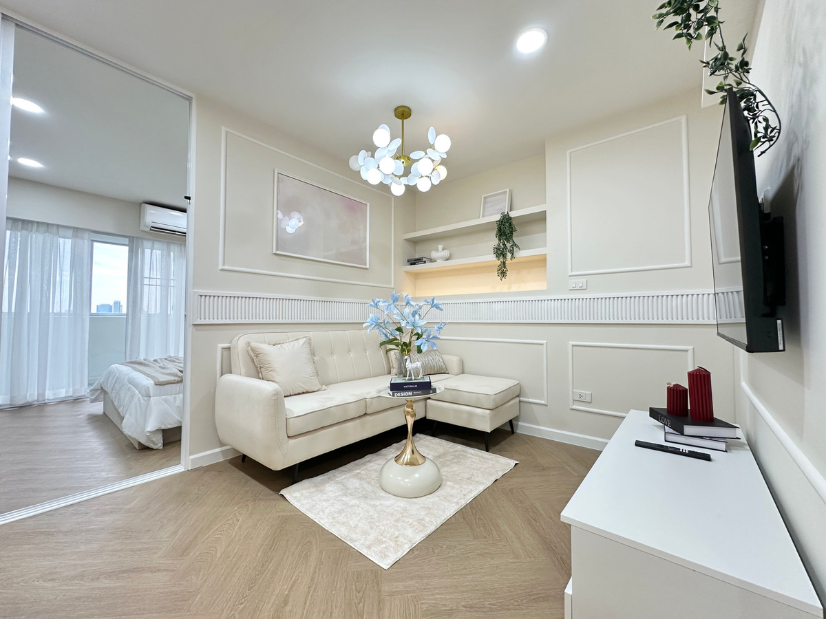 For SaleCondoRatchadapisek, Huaikwang, Suttisan : Knot is comfortable to live in, ready to take care of / Newly renovated condo, beautiful as in the picture / Condo for sale Srivara Mansion: Srivara Mansion 1 near MRT Cultural Center 600m