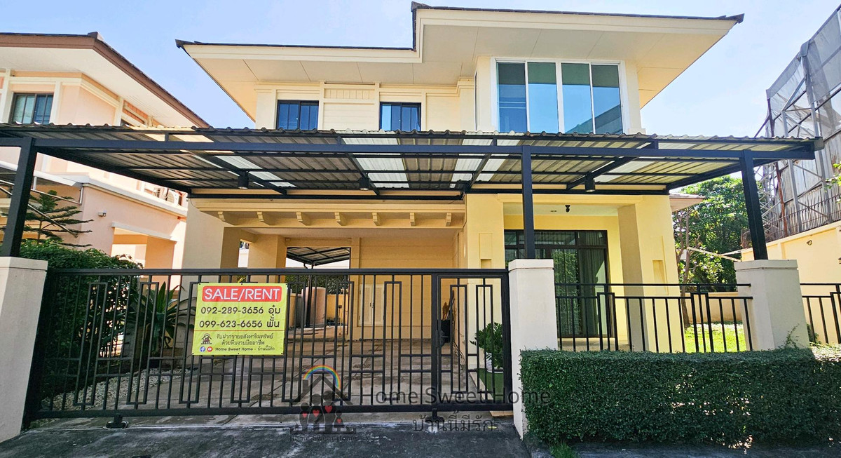 ให้เช่าบ้านบางนา แบริ่ง ลาซาล : ให้เช่าบ้านพร้อมอยู่หลังริม หลัง Mega บางนา ใกล้นานาชาติ Concordian เพียง 2 นาที  เศรษฐสิริ บางนา วงแหวน​ (H25433) 