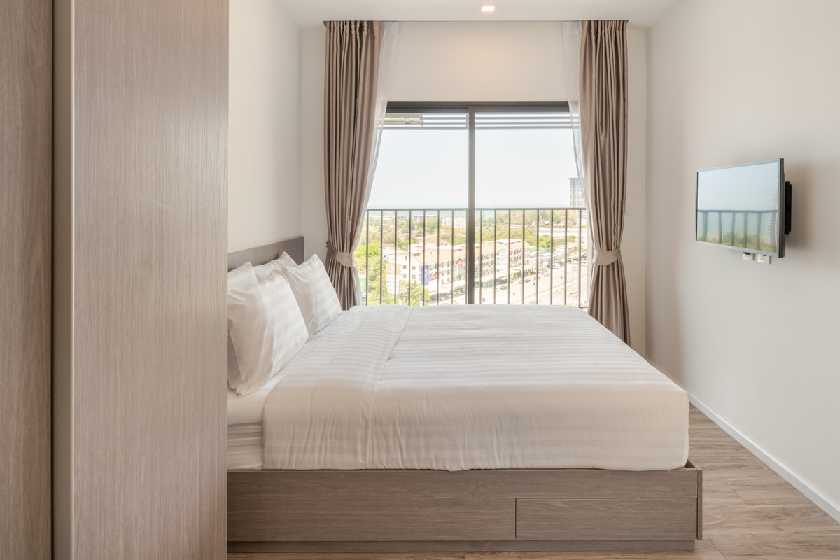 ให้เช่าคอนโดพัทยา บางแสน ชลบุรี สัตหีบ : 🔥 เช่าระยะสั้น ❤️  HAMPTON DELUXE OCEAN SRIRACHA 💎 2 Bedroom I 57 SQM.
