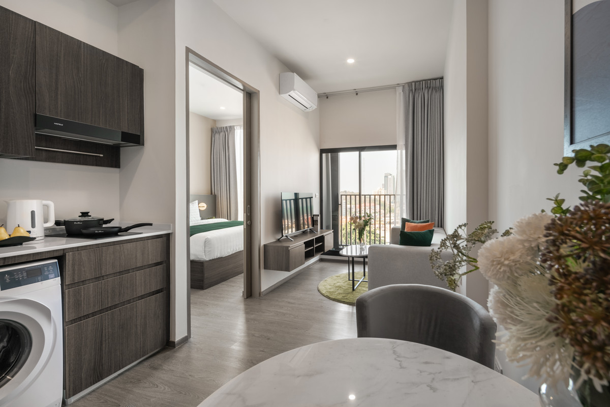 ให้เช่าคอนโดศรีราชา แหลมฉบัง บ้านบึง : 💎 เช่าระยะสั้น 🔥 Hampton Sriracha ❤️ 1 Bedroom Plus Executive I 37 SQM.