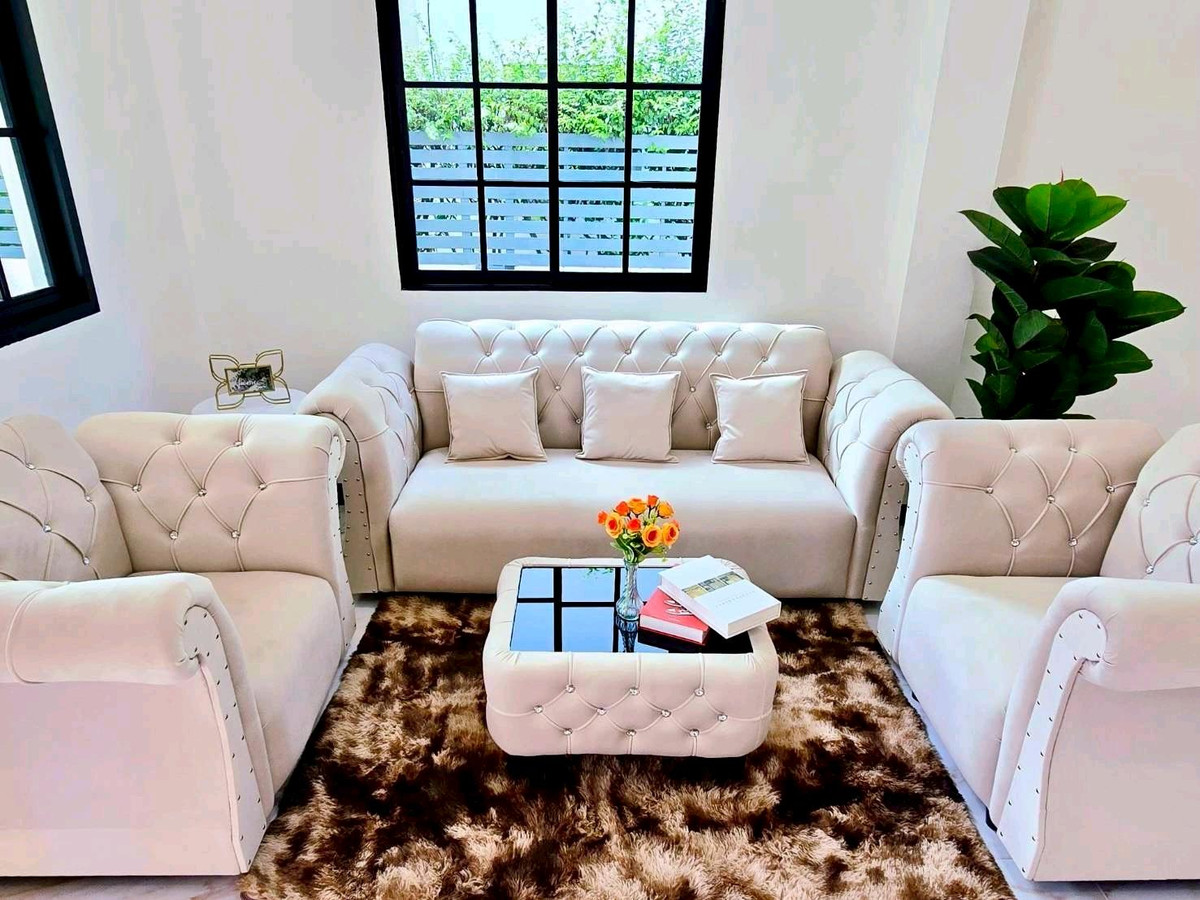 For SaleHouseNawamin, Ramindra : 2-storey semi-detached house for sale, Prompat Village, Greennova, Pink Line MRT. Fashion Island, The Promenade, Big C, Makro, Lotus, renovated and ready to move in.