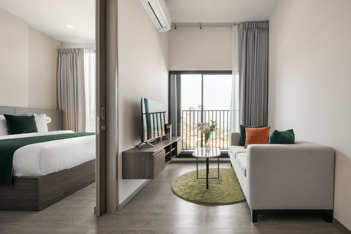 For RentCondoSriracha Laem Chabang Ban Bueng : 💎 Short term rent 🔥 Hampton Sriracha ❤️ 1 Bedroom Plus Executive I 37 SQM.