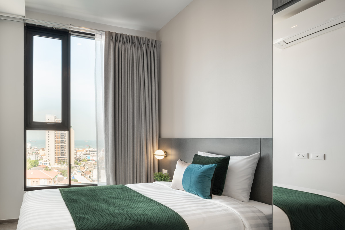 For RentCondoSriracha Laem Chabang Ban Bueng : 💎 Short term rental 🔥 Hampton Sriracha ❤️ 2 Bedroom I 57 SQM.