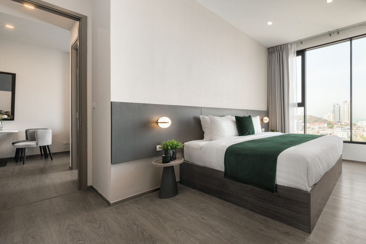 For RentCondoSriracha Laem Chabang Ban Bueng : 💎 Short term rental 🔥 Hampton Sriracha ❤️ 2 Bedroom I 57 SQM.