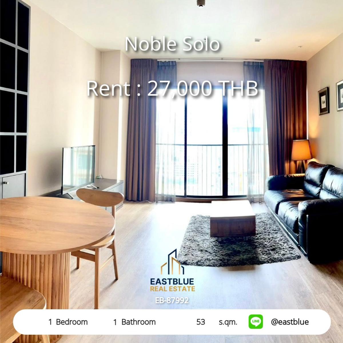 For RentCondoSukhumvit, Asoke, Thonglor : Rent a Noble Solo condo, 1 bedroom, near Thong Lo BTS
Starting at just 27,000 baht/month with complete amenities!