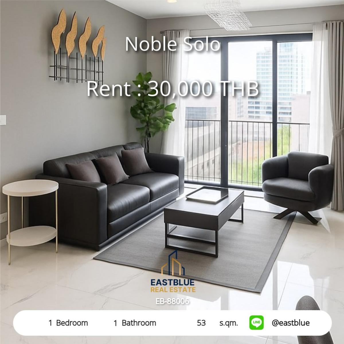For RentCondoSukhumvit, Asoke, Thonglor : Luxury! Noble Solo 1 bedroom near BTS Thonglor 30,000 Baht/month
with a swimming pool, fitness center, and complete amenities!