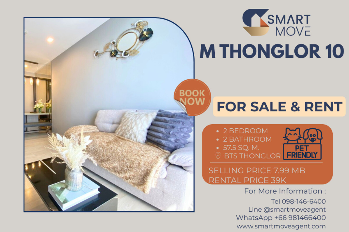 CondoSukhumvit, Asoke, Thonglor : 🔥 For Sale - Rent !!  rare item, modern style!! 🔥 Code C20251100050..........M Thonglor 10, 2 bedroom, 2 bathroom, furnished,  ready to move in, Special Deal!!📣📣