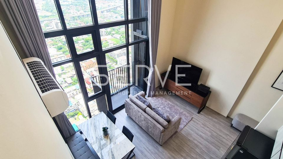 For RentCondoOnnut, Udomsuk : Duplex 2 Beds 55 Sq.m. Super High Fl. 35+ Good Location Close to BTS Punnawithi 250 m. at The Line Sukhumvit 101 Condo / For Rent