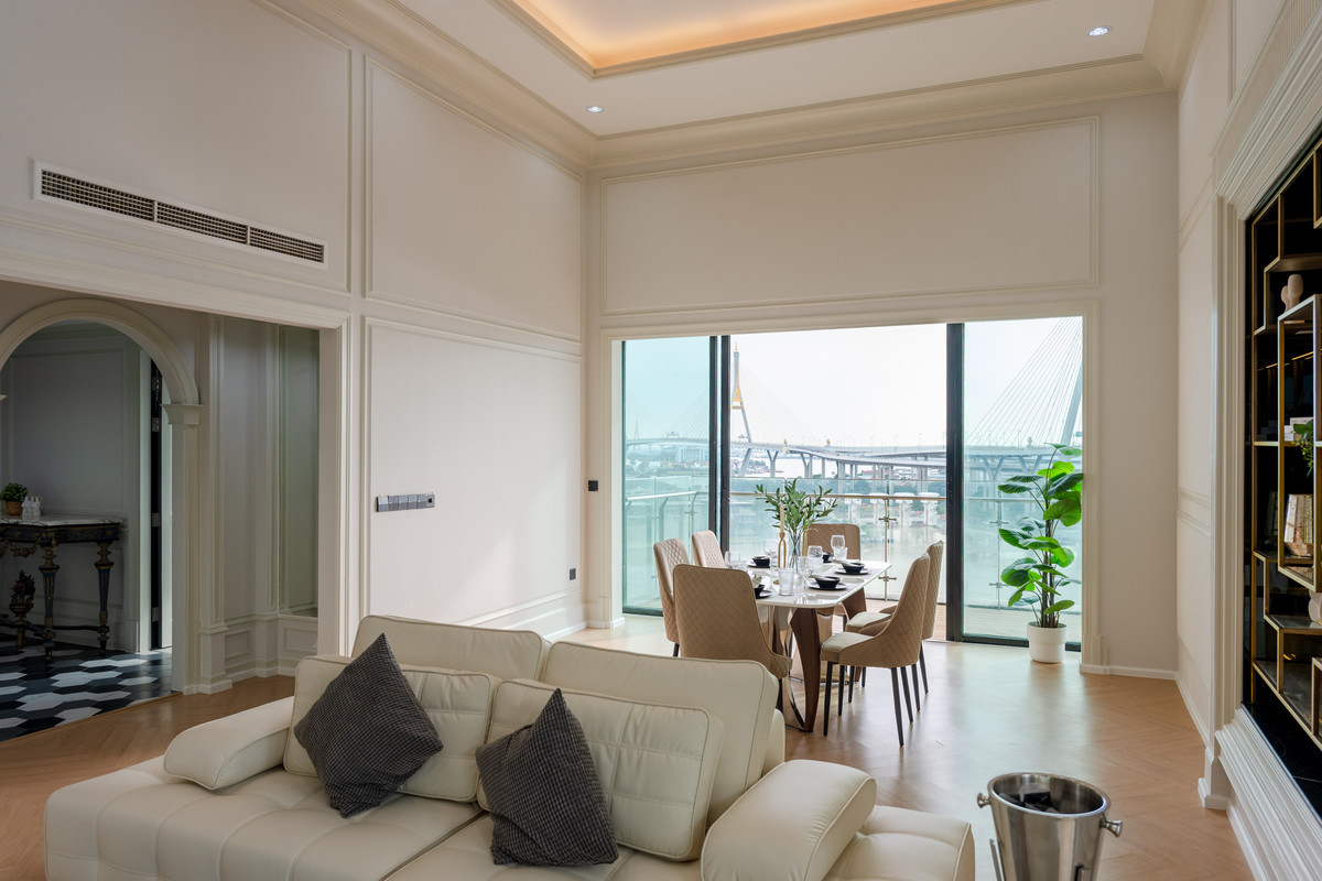 For SaleCondoRama3 (Riverside),Satupadit : ✨Luxury condo for sale in Luxury Modern style on the river at The Pano Rama3, large corner room. Beautiful panoramic view of the river curve.