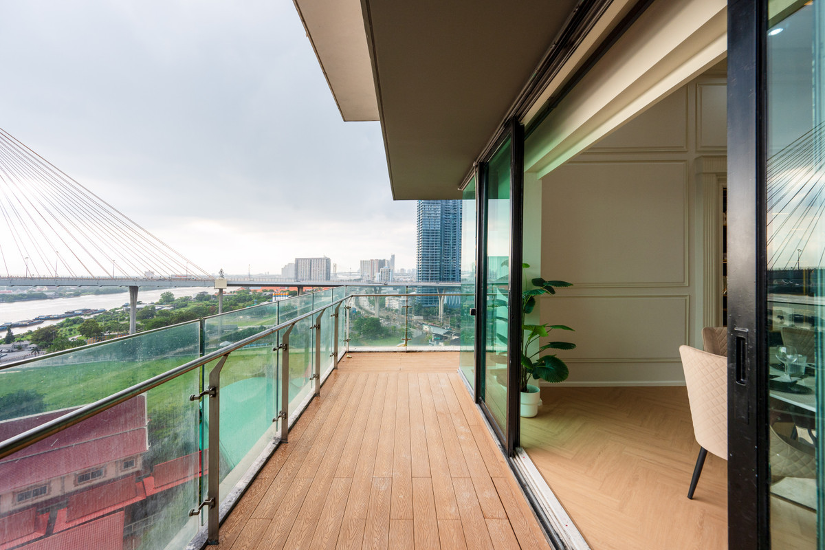 For SaleCondoRama3 (Riverside),Satupadit : ✨Luxury condo for sale in Luxury Modern style on the river at The Pano Rama3, large corner room. Beautiful panoramic view of the river curve.