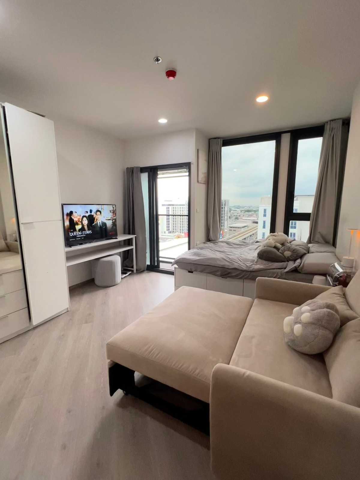 For RentCondoVipawadee, Don Mueang, Lak Si : PFD-07747 For rent: The Base Saphanmai (The Base Saphanmai), corner room, beautiful view, next to the BTS | washing machine | fully functional furniture!