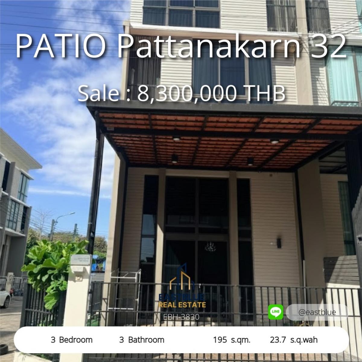 ขายทาวน์โฮมพัฒนาการ ศรีนครินทร์ : 06/02/2026, Luxury Corner Townhouse 3 Bed 3 Bath ใจกลางพัฒนาการ 
เช่า 40K หรือขาย 8.3 ล้าน ใกล้เอกมัย-ทองหล่อ-สุขุมวิท