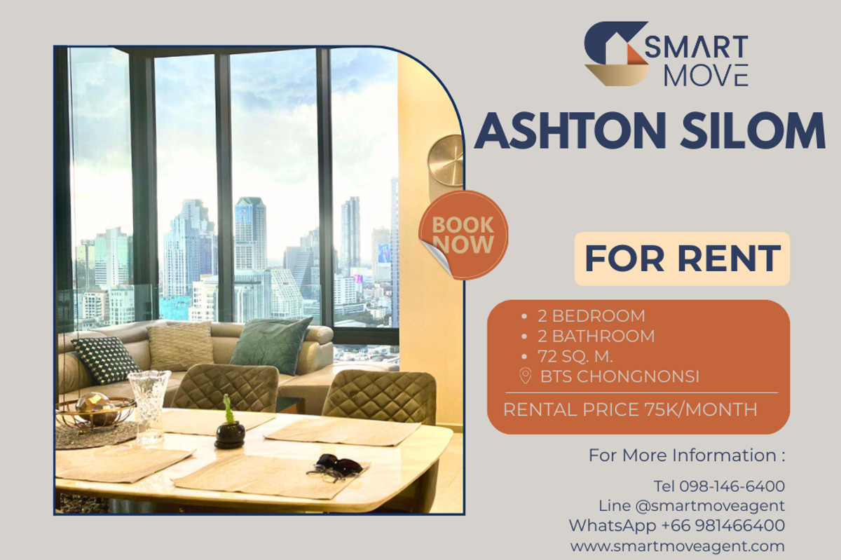 For RentCondoSilom, Saladaeng, Bangrak : 🔥 For Rent !! city view, corner room, high floor 28++, modern style!! 🔥 Code C20231100701..........Ashton Silom, 2 bedroom, 2 bathroom, furnished, ready to move in📣📣