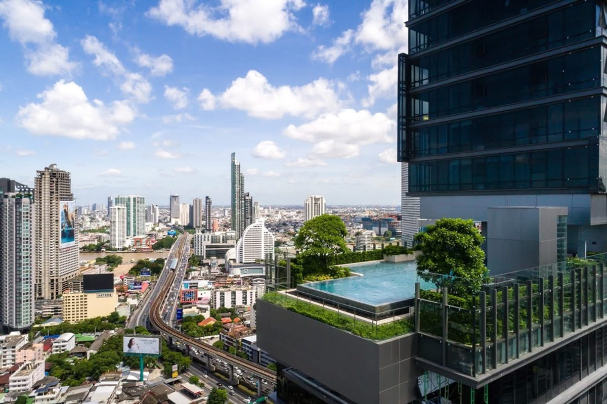 CondoSathorn, Narathiwat : 🔥 For Sale - Rent !! Panoramic View, city view, East Facing, high floor 47++, modern style!! 🔥 Code C20250200002..........The Bangkok Sathorn, 2 bedroom, 2 bathroom, furnished, ready to move in, Special Deal!!📣📣