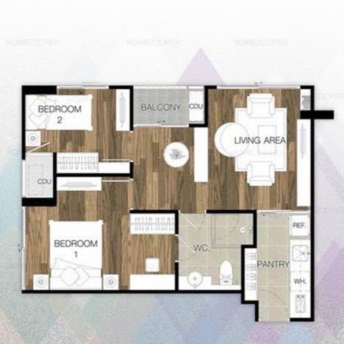CondoRatchadapisek, Huaikwang, Suttisan : For rent: Chateau In Town Ratchada 20-2 (50 sq m.), 2 bedrooms, 1 bathroom, fully furnished, ready to move in.