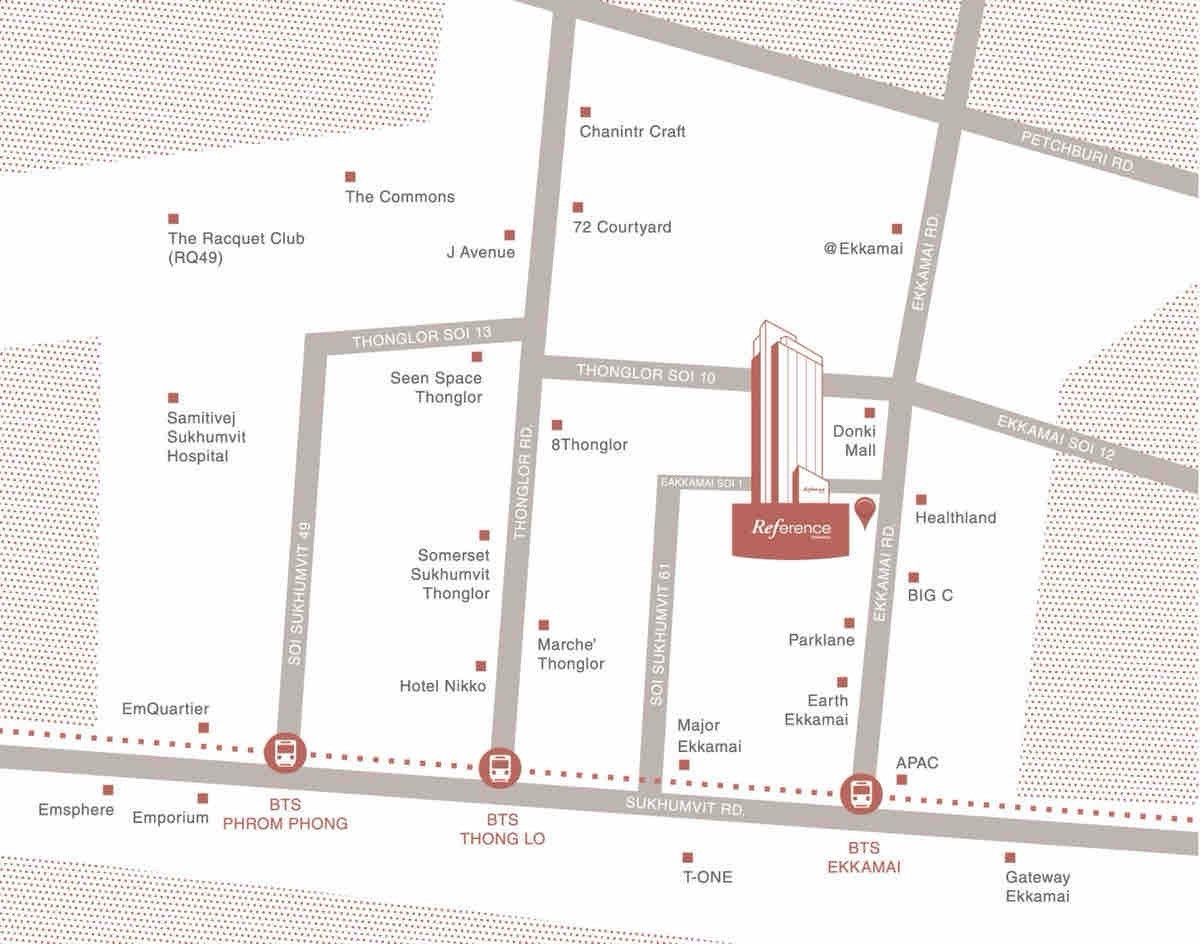 ขายดาวน์คอนโดสุขุมวิท อโศก ทองหล่อ : ขายดาว์น ห้องชุด Refernce Ekkamai มีอ่างอาบน้ำ วิวเมืองทองหล่อ-พร้อมพงษ์ 