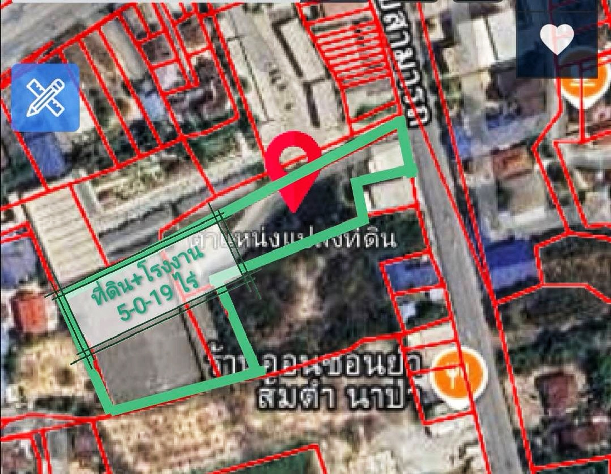 ขายโรงงานพัทยา บางแสน ชลบุรี สัตหีบ : ขายด่วน!! ที่ดินผังสีส้ม พร้อมโรงงาน โกดัง สำนักงาน และร้านค้า เนื้อที่ 5-0-19 ไร่ ทำเลทอง หายาก ใจกลางเมืองชลบุรี ติดถนนสุขสามารถ-สี่แยกวัดท้องคุ้ง ห่างถนนศุขประยูร (ทล. 315) เพียง 150 ม. ใกล้นิคมอมตะชลบุรี  