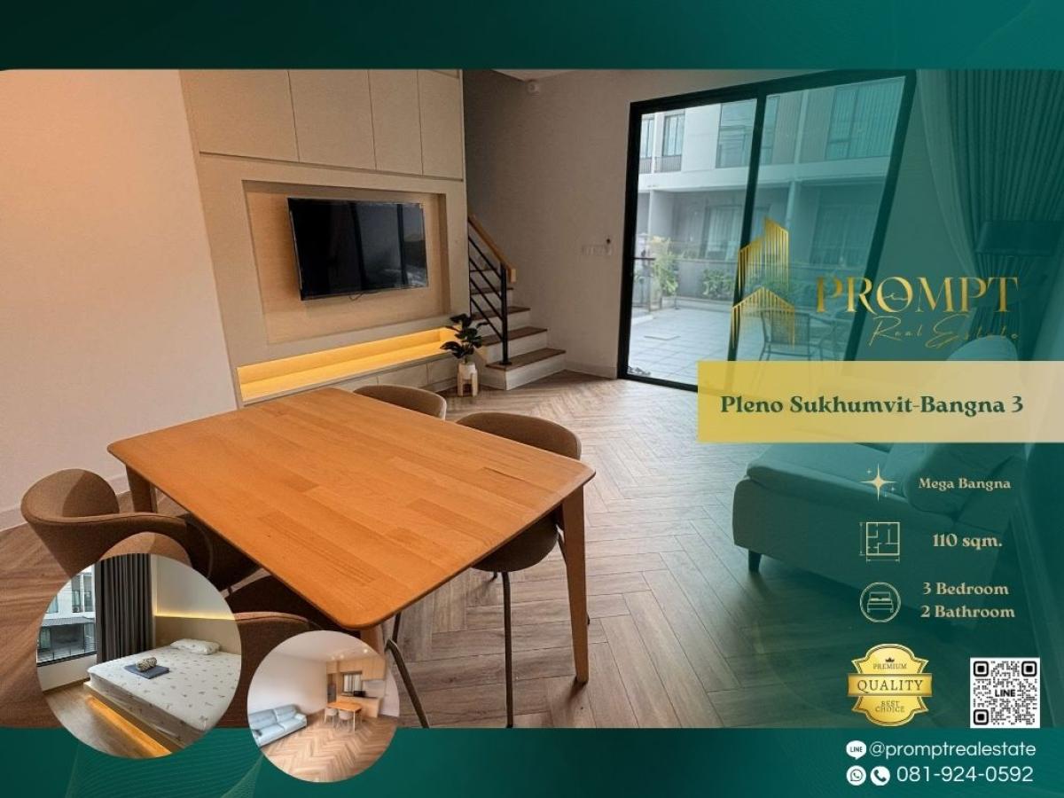 For RentHouseSamut Prakan,Samrong : AB05870 - Pleno Sukhumvit-Bangna 3 : พลีโน่ สุขุมวิท บางนา 3 :  - #MegaBangna #InternationalSchool (SISB/TCIS /Concordian) #SuvarnabhumiAirport