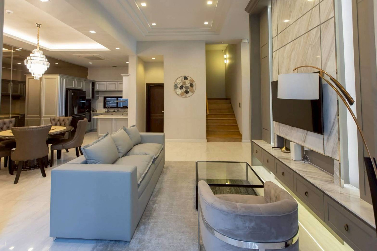 For RentHouseKaset Nawamin,Ladplakao : Artale Ekkamai–Ramintra Fully Furnished 3-Storey Detached Home in Prime City Location Please call: 062-496-6454