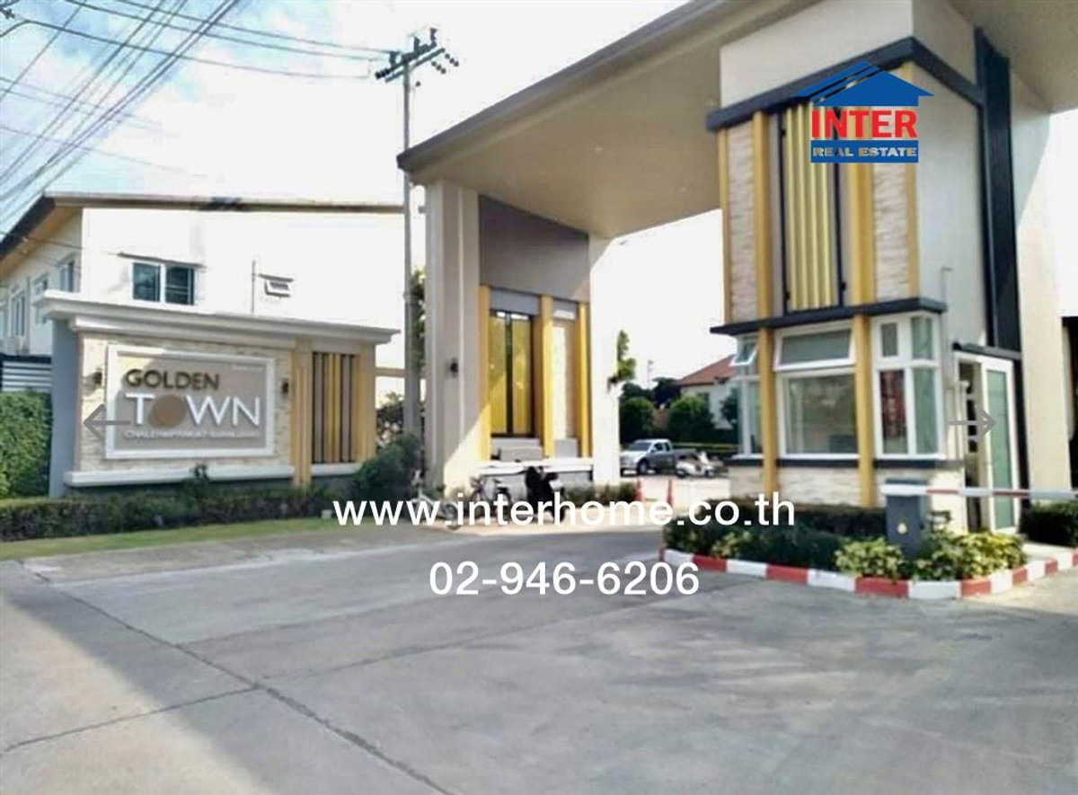 For SaleTownhomeLadkrabang, Suwannaphum Airport : Townhouse, 2 floors, 20 sq m, Golden Town Village. Chaloem Phrakiat-Suan Luang Soi Chaloem Phrakiat Rama 9, Soi 30, Intersection 14, Kanchanaphisek Road Bangna-Trad Road, Prawet District, Bangkok