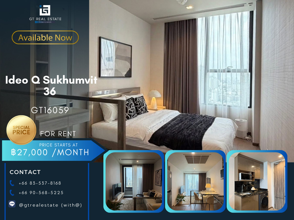 For RentCondoSukhumvit, Asoke, Thonglor : ✨ GT16059 | Condo Ideo Q Sukhumvit 36, convenient travel, near BTS, there is a shuttle, beautiful room, fully furnished, ready to move in!