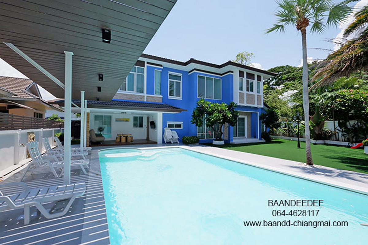 For RentHouseChiang Mai : Pool villa in the middle of Chiang Mai city For rent 55,000 baht per month, close to Central Festival, just 10 minutes, No.5H182.