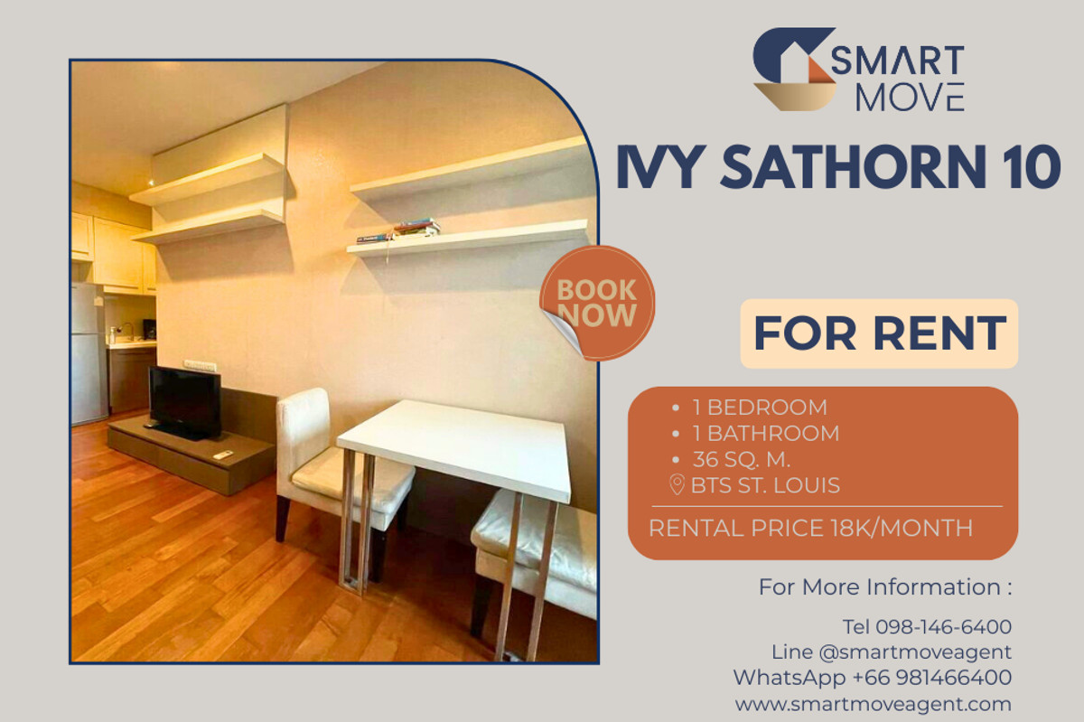 For RentCondoSathorn, Narathiwat : 🔥 For Rent !! city view, high floor 20++, rare item, Good location!! 🔥 Code C20221200521..........Ivy Sathorn 10, 1 bedroom, 1 bathroom, furnished, ready to move in📣📣