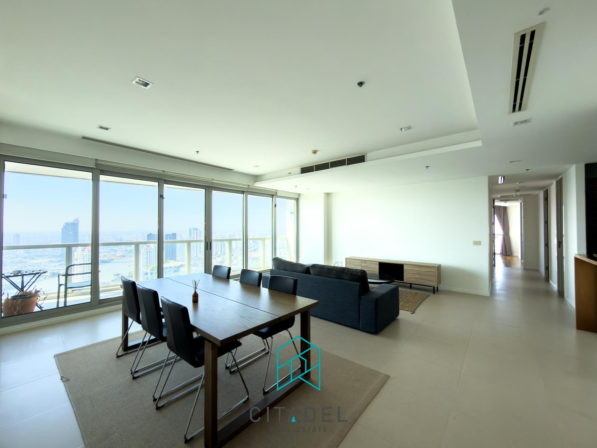 For RentCondoWongwianyai, Charoennakor :  The River by Raimon Land - High Floor, Riverview 3 Beds Condo for Rent!