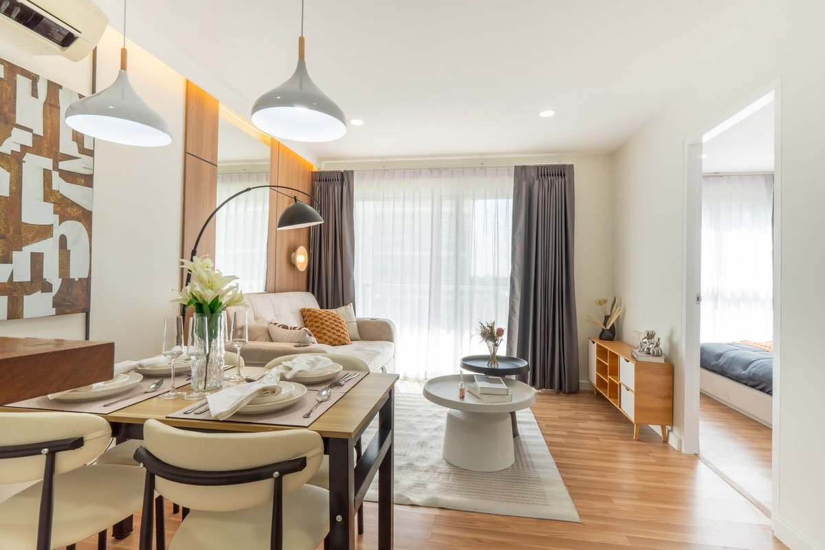 ขายคอนโดเลียบทางด่วนรามอินทรา : 𝟐 ห้องนอน ✨ รามอินทรา MRT วัชรพล สวย ครบ พร้อมเข้าอยู่ 