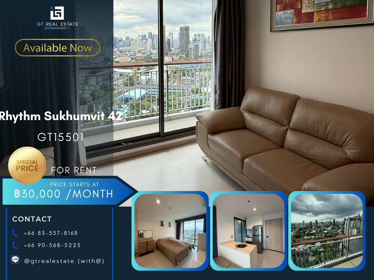 ให้เช่าคอนโดสุขุมวิท อโศก ทองหล่อ : คอนโด Rhythm Sukhumvit 42 เดินทางสะดวก ใกล้รถไฟฟ้าบีทีเอส มีรถรับส่ง ห้องสวย เฟอร์นิเจอร์ครบ พร้อมอยู่!