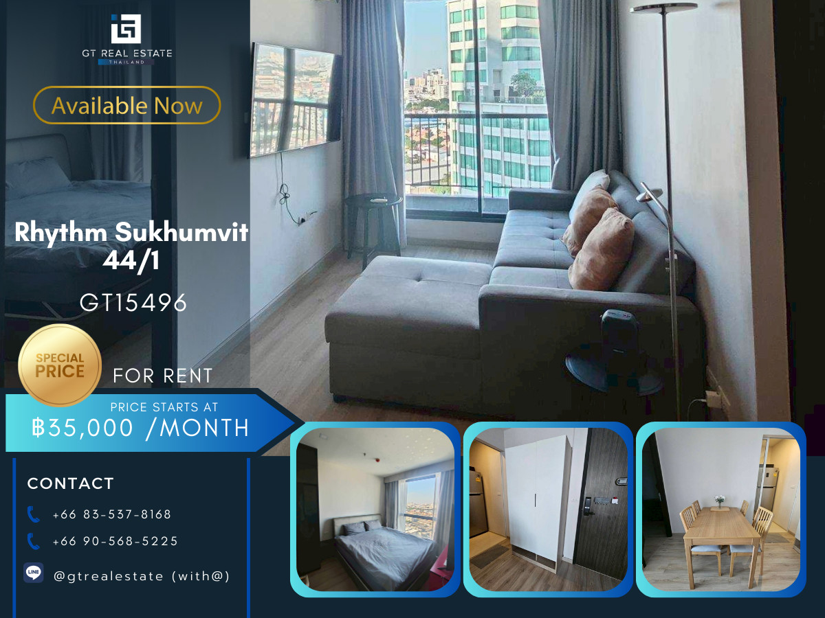 For RentCondoOnnut, Udomsuk : Condo Rhythm Sukhumvit 44/1, convenient travel, close to BTS, has a shuttle, fully furnished, ready to move in!!