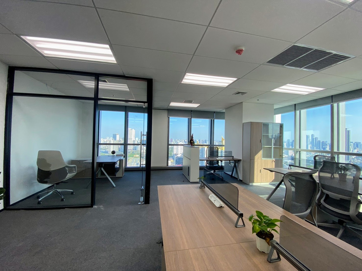 For RentOfficeRama9, Petchburi, RCA : Service Office 72sqm For RENT Fully Furnished Ready to Move Near MRT Phraram 9 Central Rama 9 Pra Ram 9 Hospital