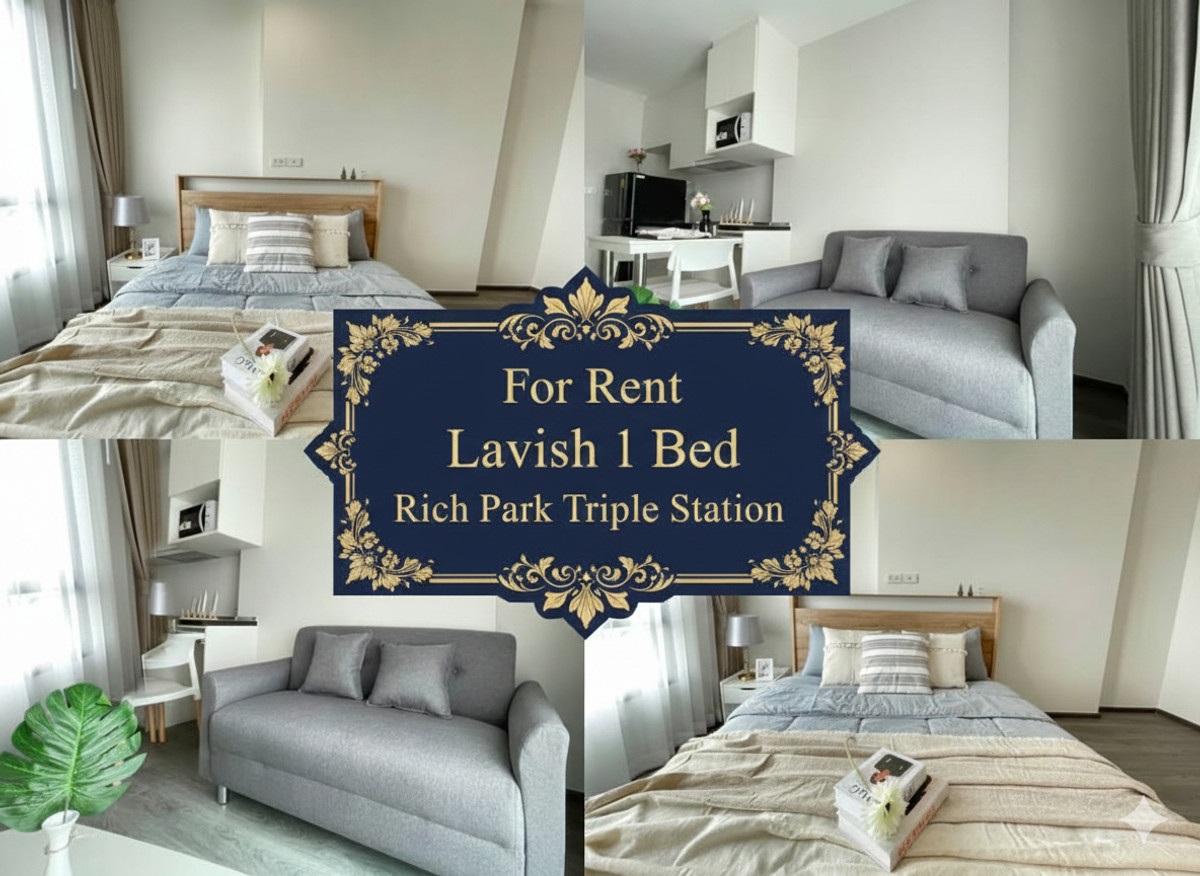 For RentCondoPattanakan, Srinakarin : ✨Hot Deal! For Rent Cozy 1 Bed Rich Park @ Triple station, Hua Mak ARL✨