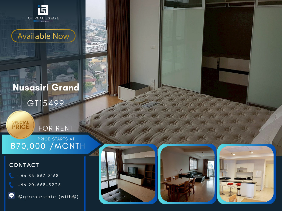 For RentCondoSukhumvit, Asoke, Thonglor : Nusasiri Grand Condo, convenient to travel, next to the BTS Skytrain, has a shuttle, fully furnished, ready to move in!!