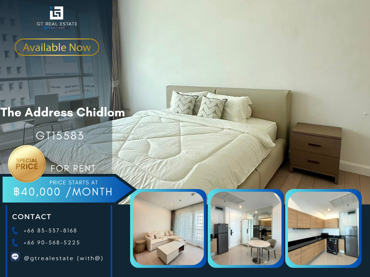 CondoWitthayu, Chidlom, Langsuan, Ploenchit : The Address Chidlom Condo, convenient travel, close to BTS, has a shuttle, beautifully decorated room, fully furnished, ready to move in!!