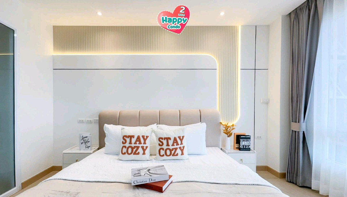 For SaleCondoLadprao101, Happy Land, The Mall Bang Kapi : 🏙Happy Lat Phrao 101🏙 Very beautiful, big room, 2 bedrooms 🩷🩷The building allows pets🐶🐱🐶🐱