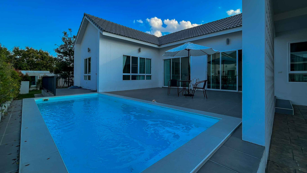 ให้เช่าเชียงใหม่ : 🏡 บ้านชั้นเดียวพร้อมสระว่ายน้ำส่วนตัว ใกล้โรงเรียนนานาชาติลานนา โซนบ้านถวาย หางดง เชียงใหม่