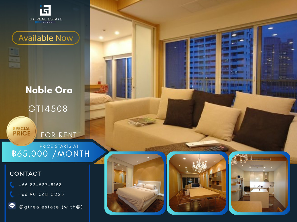 For RentCondoSukhumvit, Asoke, Thonglor : Noble Ora Condo, convenient to travel, has a shuttle, beautiful room, fully furnished, ready to move in!