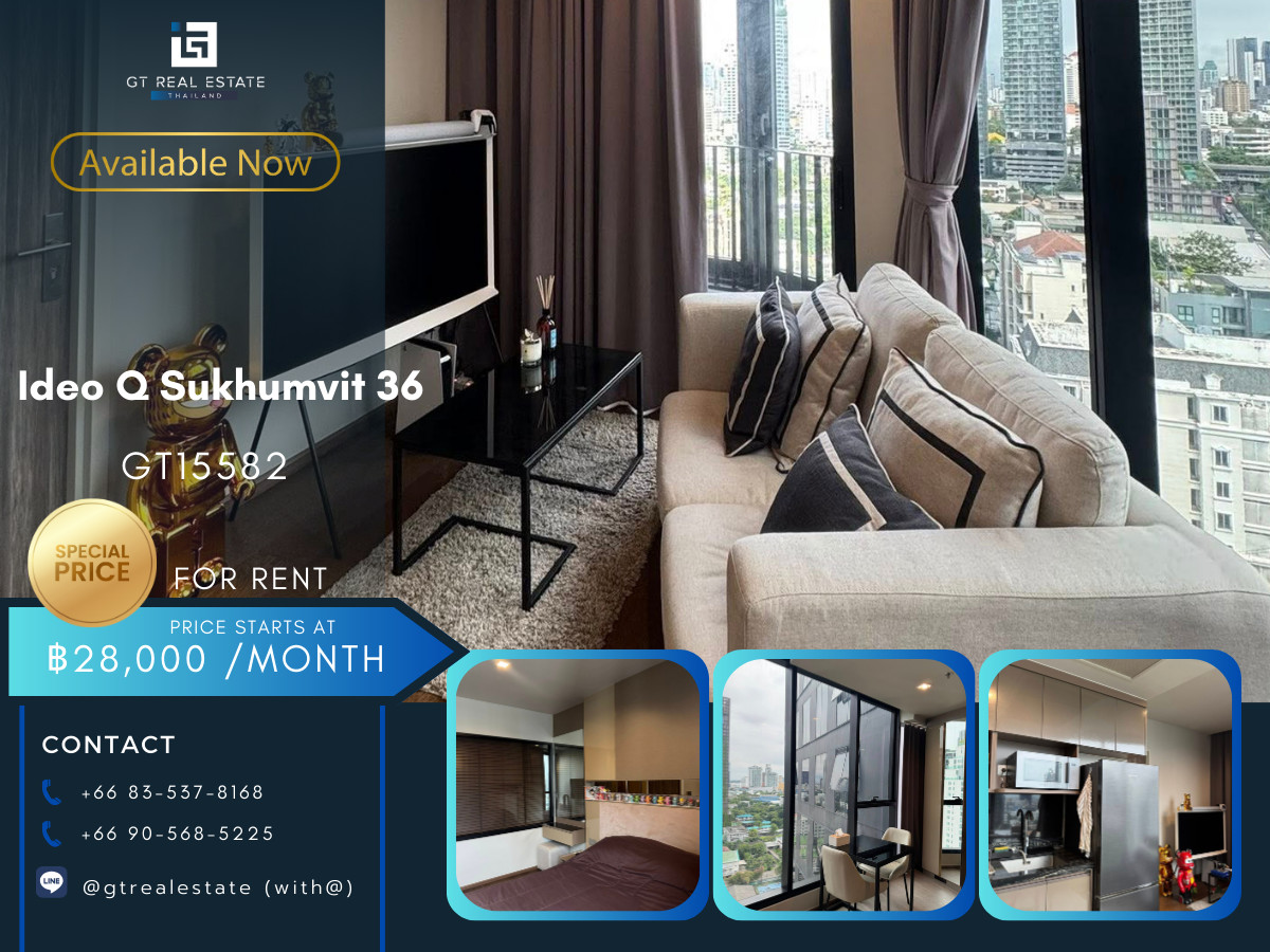 For RentCondoSukhumvit, Asoke, Thonglor : Condo Ideo Q Sukhumvit 36, convenient travel, near BTS, there is a shuttle, beautiful room, fully furnished, ready to move in!!