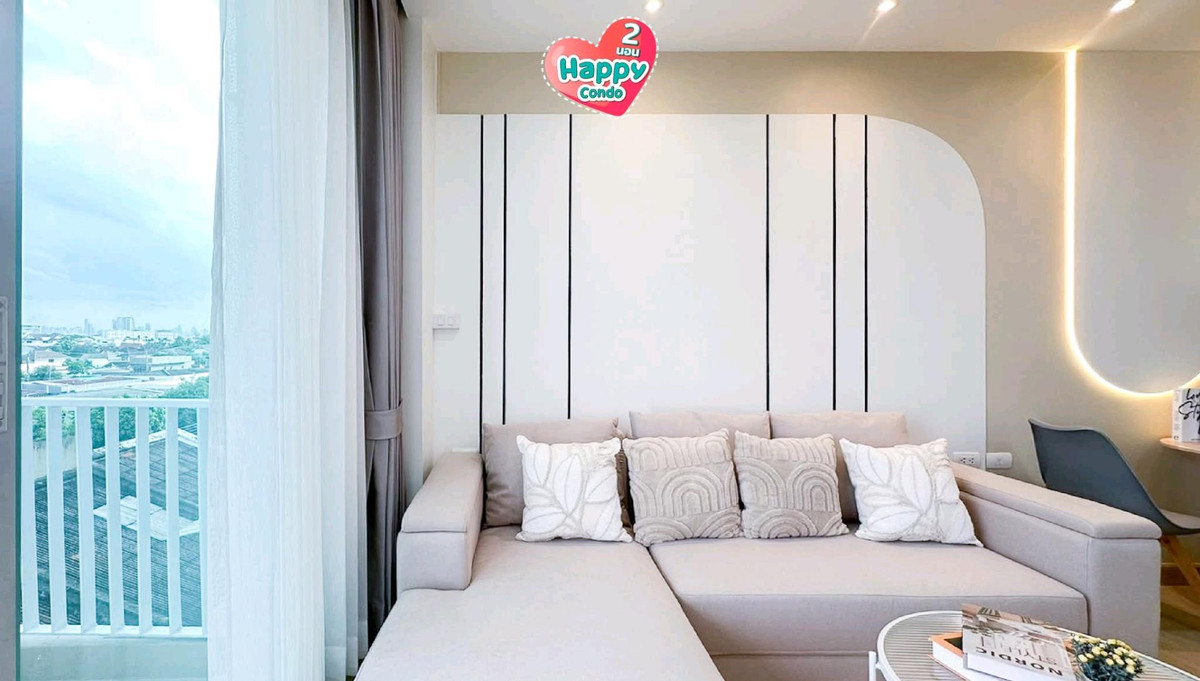 For SaleCondoLadprao101, Happy Land, The Mall Bang Kapi : 🏙Happy Lat Phrao 101🏙 Very beautiful, big room, 2 bedrooms 🩷🩷The building allows pets🐶🐱🐶🐱