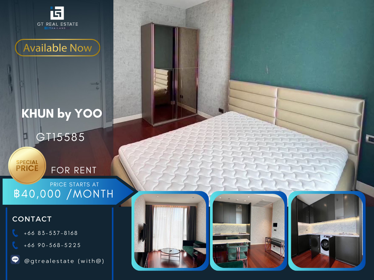 CondoSukhumvit, Asoke, Thonglor : Condo KHUN by YOO, convenient travel, near BTS, there is a shuttle, beautiful room, fully furnished, ready to move in!!